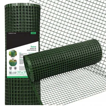 Siatka Rabatowa Ogrodzeniowa ZIELONA 25m oczka 17x17mm PVC elastyczna