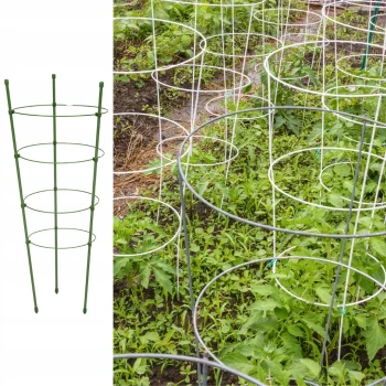 Podpora Pierścieniowa do roślin kwiatów 90cm Metalowa Podpórka OBRĘCZE