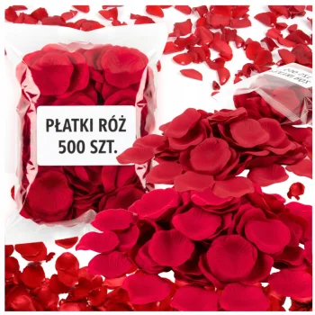 PŁATKI RÓŻ SZTUCZNE konfetti na ślub wesele walentynki dekoracja 500 szt.
