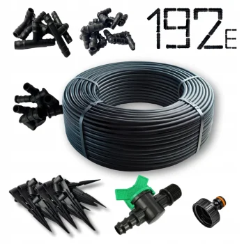 Linia kroplująca z kompensacją nawadnianie kropelkowe 100m 192el mocny wąż