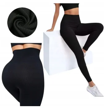 LEGGINSY PRĄŻEK OCIEPLANE BAMBUSOWE NA ZIMĘ CIEPŁE GETRY WYGODNE M/L