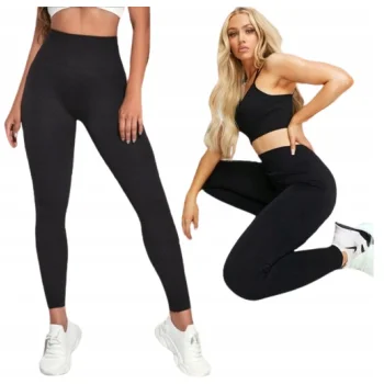 LEGGINSY PRĄŻEK OCIEPLANE BAMBUSOWE NA ZIMĘ CIEPŁE GETRY WYGODNE M/L