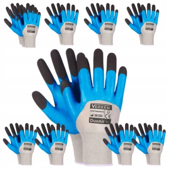 12x Rękawiczki RĘKAWICE robocze WYTRZYMAŁE MOCNE Ochronne Budowlane XL 10