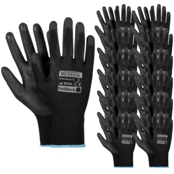 12x Rękawiczki RĘKAWICE robocze Poliuretan MOCNE Ochronne Budowlane M 8