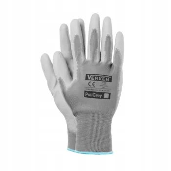 12x RĘKAWICE robocze ochronne elastyczne POLIURETANOWE r. M 8 MOCNE