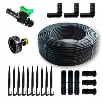 Linia kroplująca z kompensacją Nawadnianie kropelkowe 25m +24 el. mocny wąż