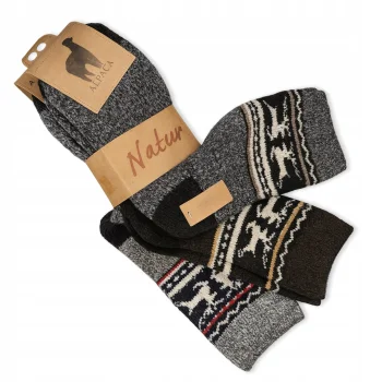 6x Skarpety damskie ZIMOWE Wełna z Alpaki Skarpetki GRUBE CIEPŁE 39-42