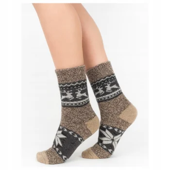 6x Skarpety damskie ZIMOWE Wełna z Alpaki Skarpetki GRUBE CIEPŁE 39-42