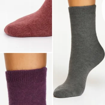 3x Skarpety damskie JEDNOLITE Wełniane CIEPŁE SKARPETKI NA ZIMĘ 39-42