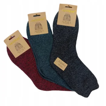 3x Skarpety damskie Zimowe Wełniane Alpaka CIEPŁE SKARPETKI NA ZIMĘ 35-38