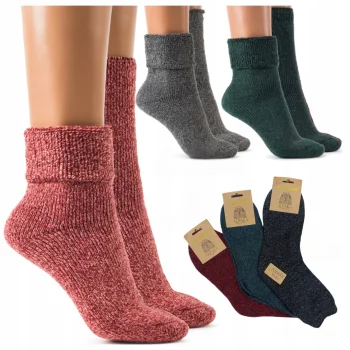 3x Skarpety damskie Zimowe Wełniane Alpaka CIEPŁE SKARPETKI NA ZIMĘ 35-38