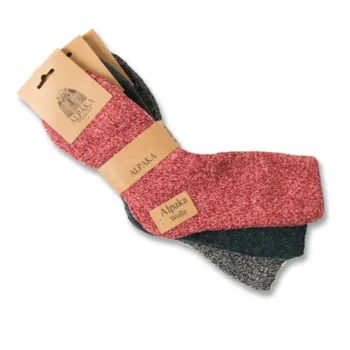 3x Skarpety damskie Zimowe Wełniane Alpaka CIEPŁE SKARPETKI NA ZIMĘ 35-38