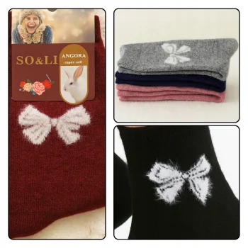 3x Skarpety damskie Zimowe Wełniane ANGORA CIEPŁE SKARPETKI NA ZIMĘ 39-42