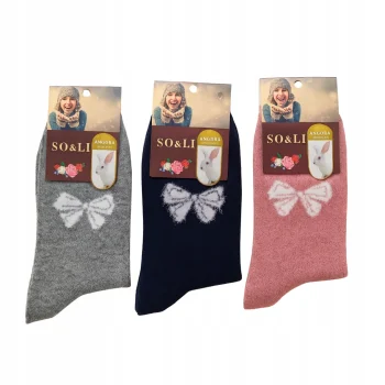 3x Skarpety damskie Zimowe Wełniane ANGORA CIEPŁE SKARPETKI NA ZIMĘ 39-42