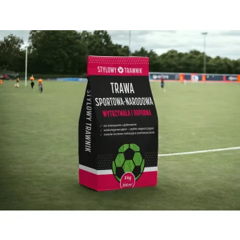 TRAWA NASIONA Sportowa Boiskowa Wytrzymała Samozageszczająca Trawnik 15 kg