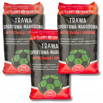 TRAWA NASIONA Sportowa Boiskowa Wytrzymała Samozageszczająca Trawnik 15 kg