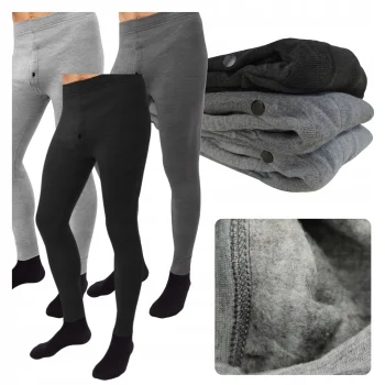 3X MĘSKIE KALESONY ZIMOWE CIEPŁE TERMO z ociepleniem BAWEŁNA S/M