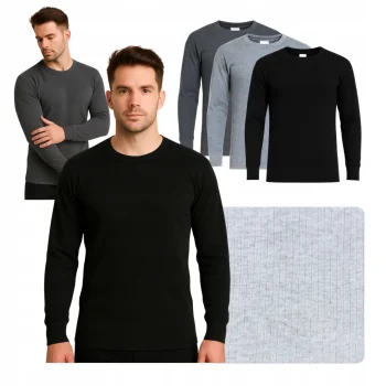 PODKOSZULKI MĘSKIE ocieplane KOSZULKI NA ZIMĘ XL/XXL szare czarne PRĄŻEK x3