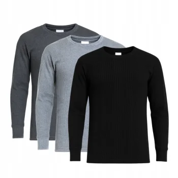 PODKOSZULKI MĘSKIE ocieplane KOSZULKI NA ZIMĘ XL/XXL szare czarne PRĄŻEK x3