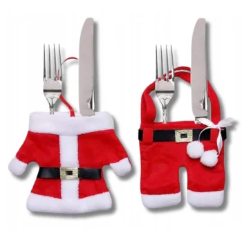 4x ETUI POKROWIEC NA SZTUĆCE Śmieszne NA PREZENT Mikołaj Ozdoby STÓŁ Duże