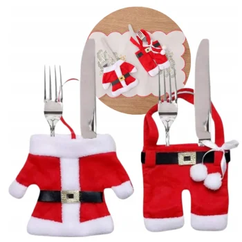 4x ETUI POKROWIEC NA SZTUĆCE Śmieszne NA PREZENT Mikołaj Ozdoby STÓŁ Duże