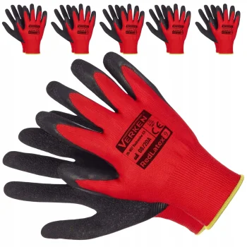 Rękawiczki Ochronne Robocze Ogrodowe Powlekane 11 XXL Duże REDLATEX - 6 par