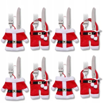 8x ETUI POKROWIEC NA SZTUĆCE Śmieszne NA PREZENT Mikołaj Ozdoby STÓŁ Duże