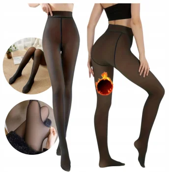 RAJSTOPY OCIEPLANE ZIMOWE Z FUTERKIEM GŁADKIE CIEPŁE ROZCIĄGLIWE 3D M/L