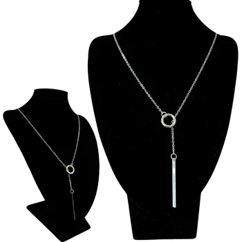 Naszyjnik Celebrytka Długi srebrny Koło Blaszka Elegancki wisiorek