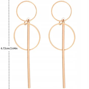 Kolczyki złote koła DŁUGIE Wiszące kółka eleganckie