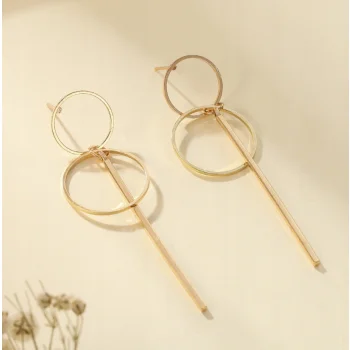 Kolczyki złote koła DŁUGIE Wiszące kółka eleganckie