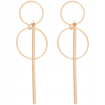 Kolczyki złote koła DŁUGIE Wiszące kółka eleganckie