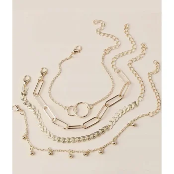 Bransoletka 4w1 Zestaw bransoletek na rękę BOHO Złote bransoletki 4 szt