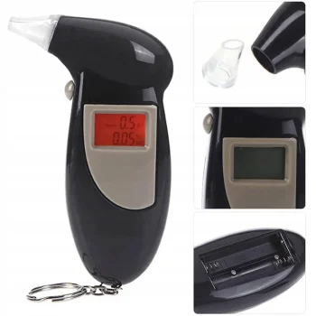 ALKOMAT CYFROWY Elektroniczny TESTER TRZEŹWOŚCI Ld Promile + USTNIKI