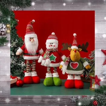 FIGURKA ŚWIĄTECZNA BAŁWAN DUŻY TELESKOPOWE NOGI OZDOBA SKRZAT STOJĄCY