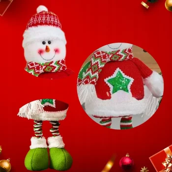 FIGURKA ŚWIĄTECZNA BAŁWAN DUŻY TELESKOPOWE NOGI OZDOBA SKRZAT STOJĄCY