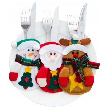 ETUI POKROWIEC NA SZTUĆCE Świąteczny 3 pak Ozdoby na stół DEKORACJE