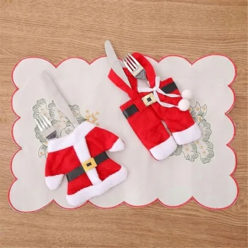 ETUI POKROWIEC NA SZTUĆCE Śmieszne NA PREZENT Mikołaj Ozdoby na STÓŁ Duże