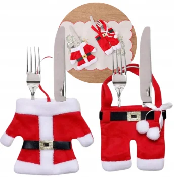 ETUI POKROWIEC NA SZTUĆCE Śmieszne NA PREZENT Mikołaj Ozdoby na STÓŁ Duże