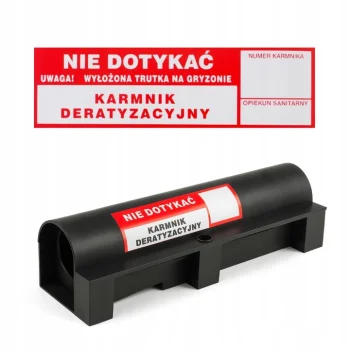 NAKLEJKA NA STACJĘ DERATYZACYJNĄ OSTRZEGAWCZA NA TRUTKĘ UWAGA TRUTKA!