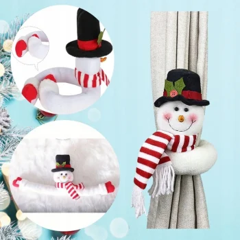 SPINKA Zapinka do firanek firan Zasłon Świąteczna ZAPIĘCIE Bałwan KLAMRA