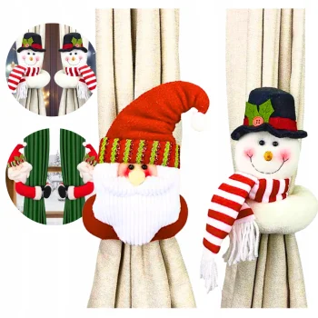 2x DEKORACJE ŚWIĄTECZNE FIRANEK FIRAN ZASŁON KLIPSY ZAPINKI OZDOBY ŚWIĘTA