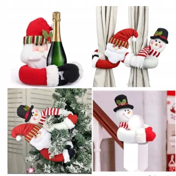 2x DEKORACJE ŚWIĄTECZNE FIRANEK FIRAN ZASŁON KLIPSY ZAPINKI OZDOBY ŚWIĘTA