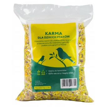 ZIARNO DLA PTAKÓW DO KARMNIKA dokarmianie ptaków NASIONA MIESZANKA 1KG