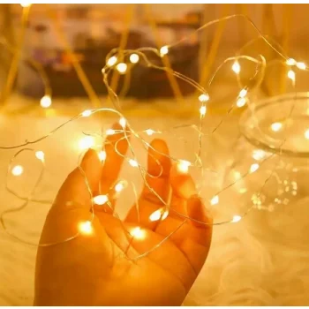 LAMPKI DEKORACYJNE na baterie LED Na druciku ŚWIATEŁKA Ciepły biały 10M