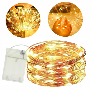 LAMPKI DEKORACYJNE na baterie LED Na druciku ŚWIATEŁKA Ciepły biały 10M