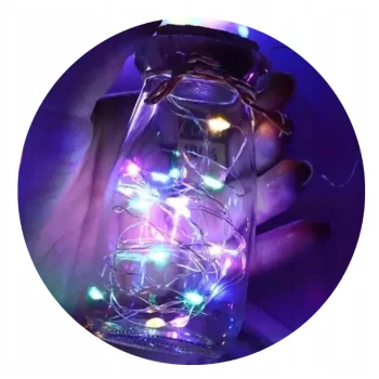 LAMPKI DEKORACYJNE na baterie LED Na druciku ŚWIATEŁKA Multi kolor 2M