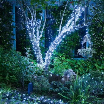 LAMPKI CHOINKOWE 300 LED Zimny biały Wewnętrzne Zewnętrzne ŚWIATEŁKA
