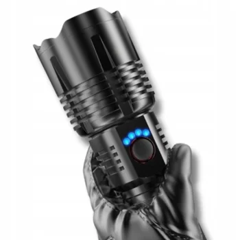 LATARKA TAKTYCZNA WOJSKOWA SURVIVAL LED ZOOM AKUMULATOROWA USB-C MOCNA