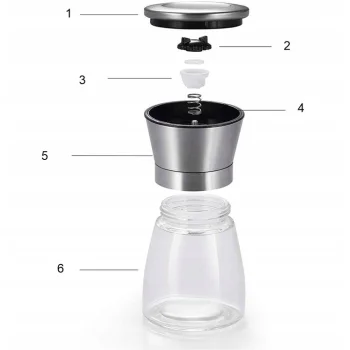 MŁYNKI RĘCZNE DO SOLI PIEPRZU KOMPLET 2SZT szklany pojemnik stal nierdzewna